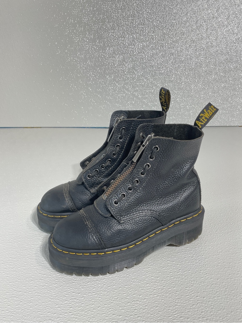 Dr. Martens Women's Sinclair Milled Nappa Leather Platform Boots, Black Zip